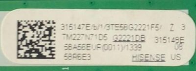 MAIN FUENTE (COMBO) PARA TV HISENSE·ROKU TV 4K·UHD·HDR / NUMERO DE PARTE 315147 / RSAG7.820.12370/ROH / 315148 / 58A56EUR(0011) / PANEL'S HD580X1U91-L1\S0\GM\CKD3A\ROH / HD580X1U91-L1\S1\GM\ROH / DISPLAY CV580U1-T01 REV:01 / MODELO 58R6E3 58A56EUR(0011) - Imagen 2